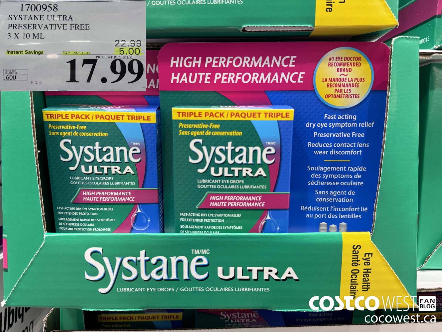 1700958 SYSTANE ULTRA PRESERVATIVE FREE 3 X 10 ML ($5.00 INSTANT SAVINGS EXPIRES ON 2023-12-17) $17.99