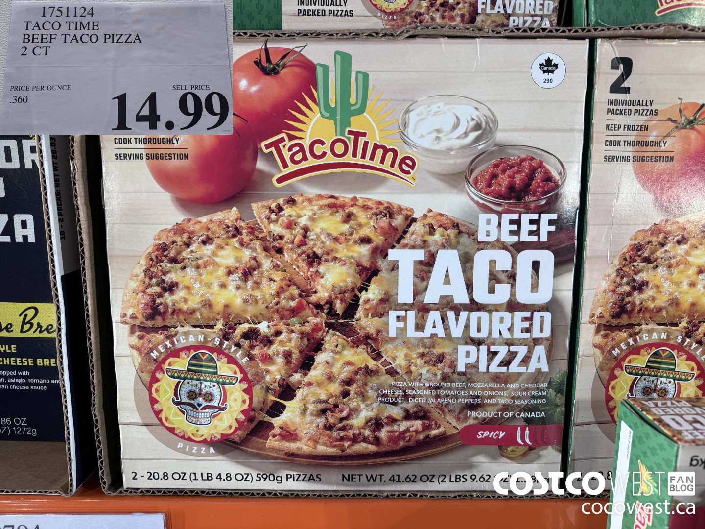 1751124 TACO TIME BEEF TACO PIZZA 2 CT $14.99