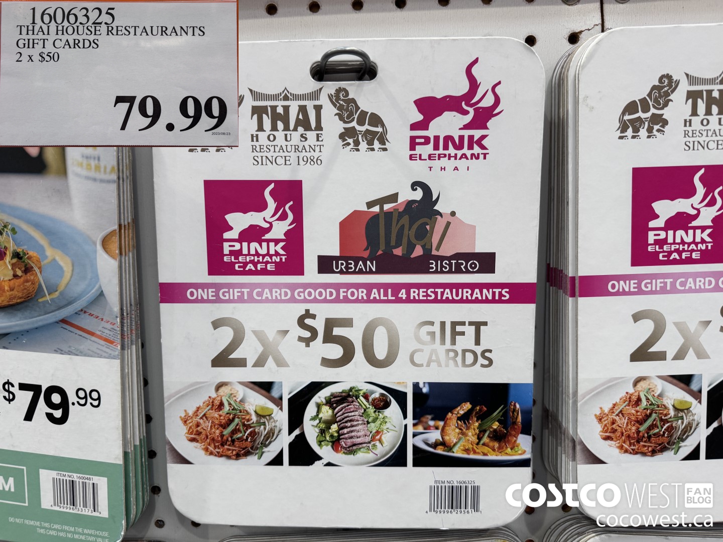 1606325 THAI HOUSE RESTAURANTS GIFT CARD 2 X $50 $79.99