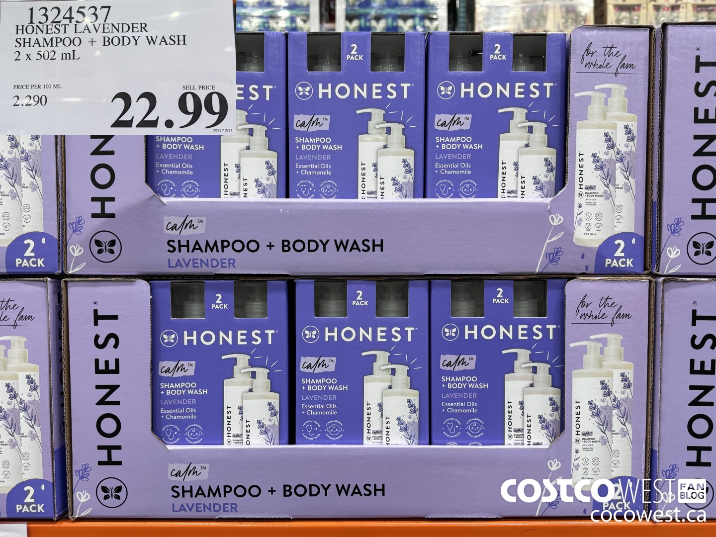 1324537 THE HONEST COMPANY TRUY CALMING SHAMPOO & BODY WASH 2 X 502 ML $22.99