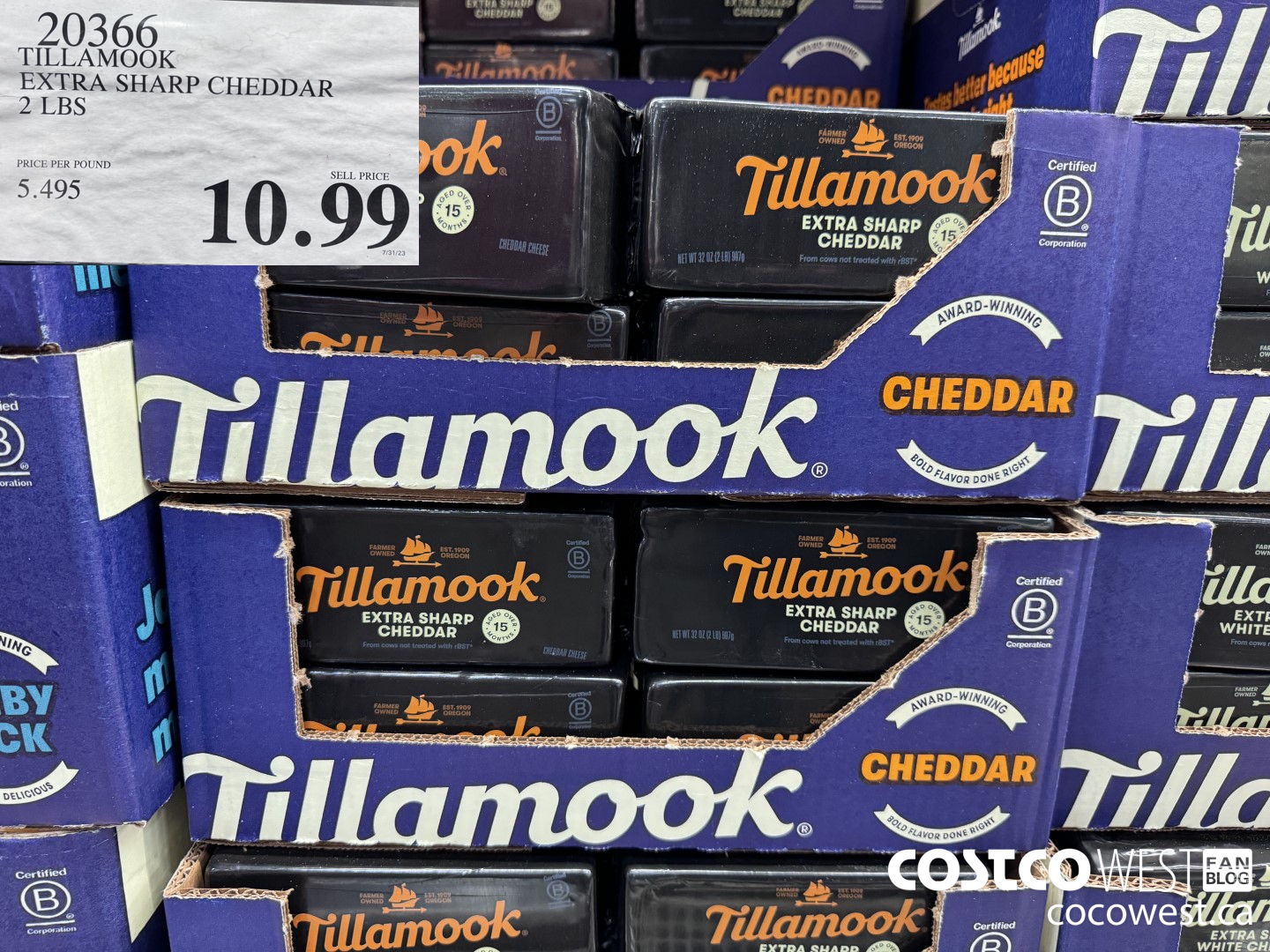 20366 TILLAMOOK EXTRA SHARP CHEDDAR 2 LBS $10.99