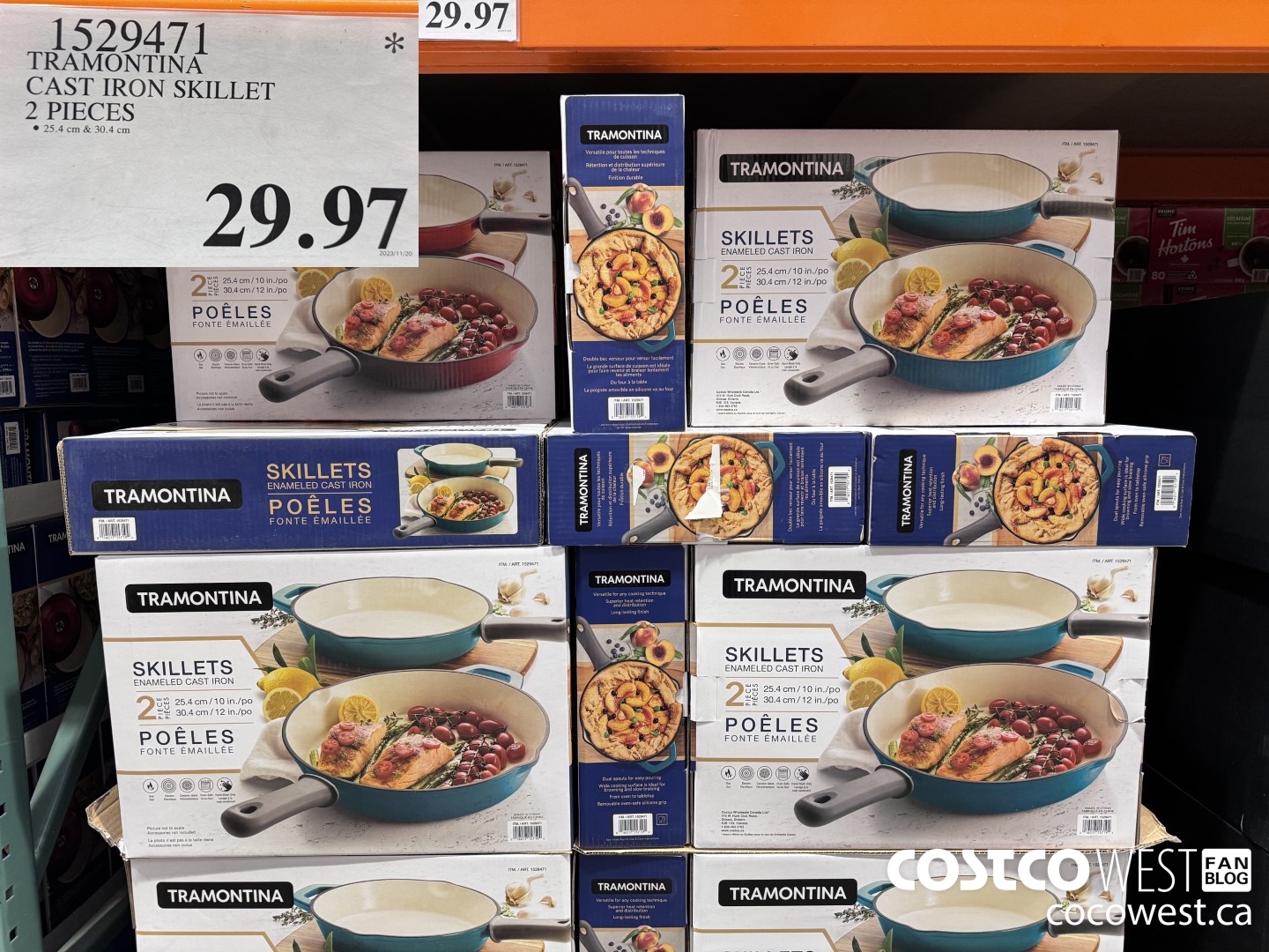 1529471 TRAMONTINA CAST IRON SKILLET 2 PIECES $29.97