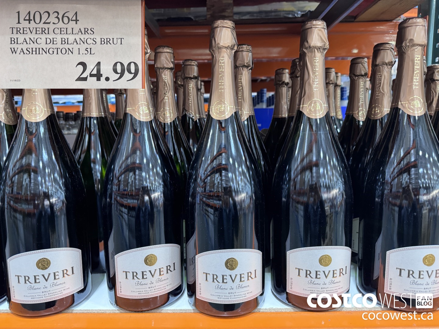 1402364 TREVERI CELLARS BLANC DE BLANCS BRUT WASHINGTON 1.5L $24.99