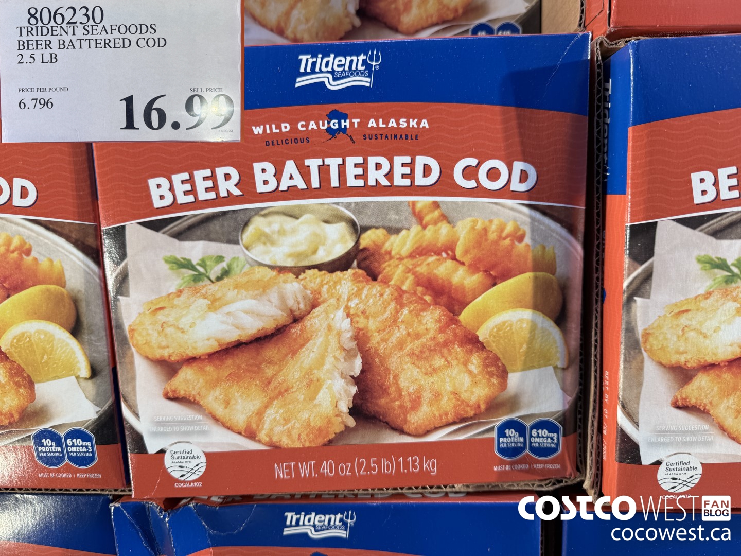 806230 TRIDENT SEAFOODS BEER BATTERED COD 2.5 LB $16.99