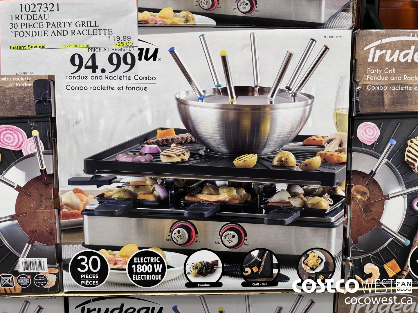 1027321 TRUDEAU 30 PIECE PARTY GRILL AND FONDUE SET ($25.00 INSTANT SAVINGS EXPIRES ON 2023-11-26) $94.99