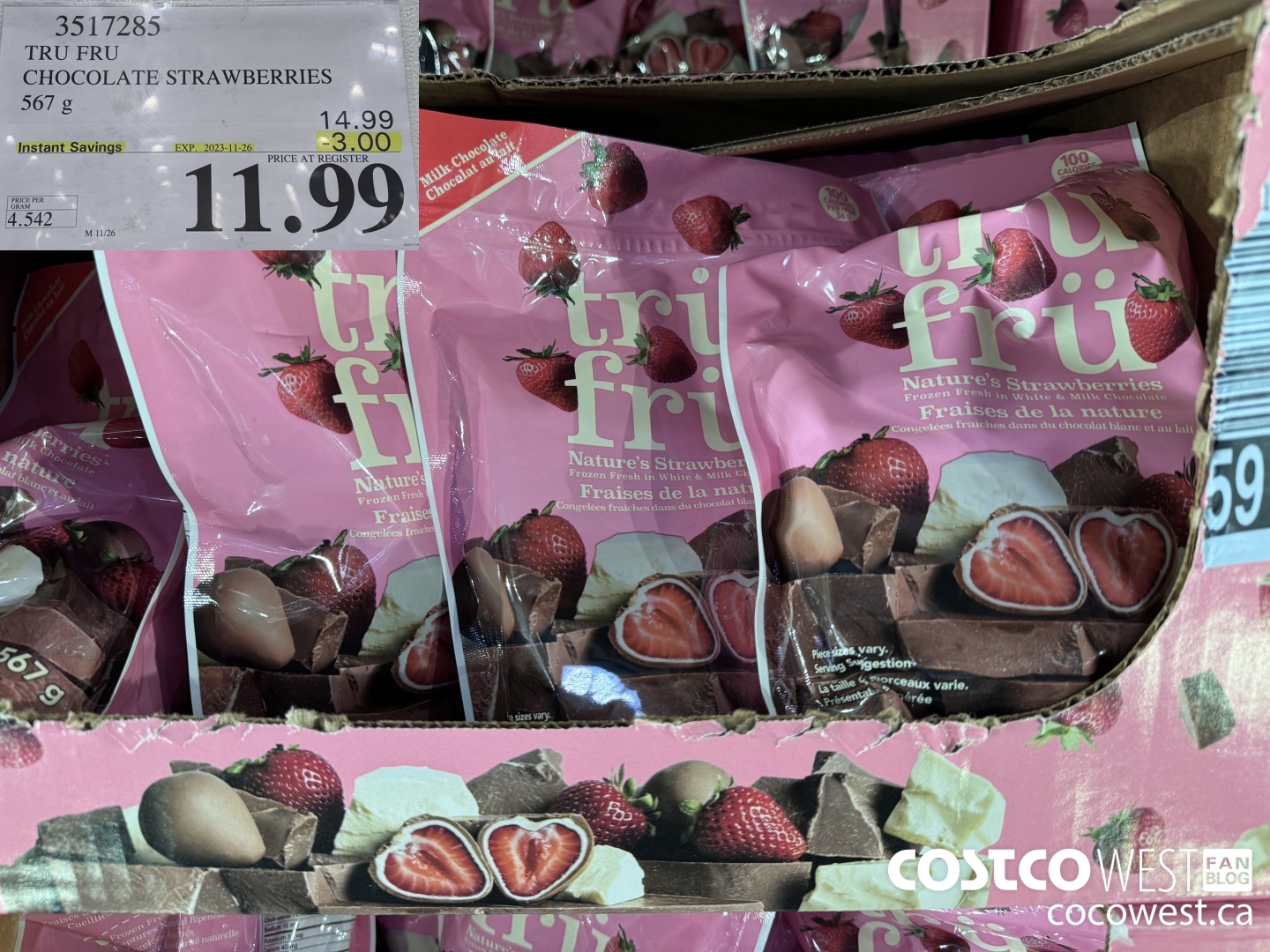3517285 TRU FRU CHOCOLATE STRAWBERRIES 567 g ($3.00 INSTANT SAVINGS EXPIRES ON 2023-11-26) $11.99