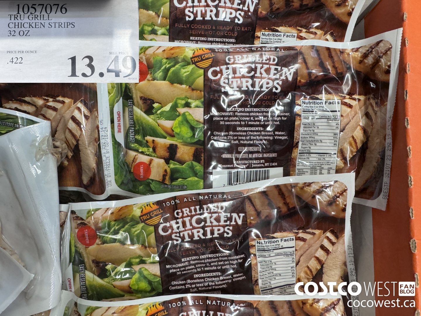 1057076 TRU GRILL CHICKEN STRIPS 32 OZ  $13.49