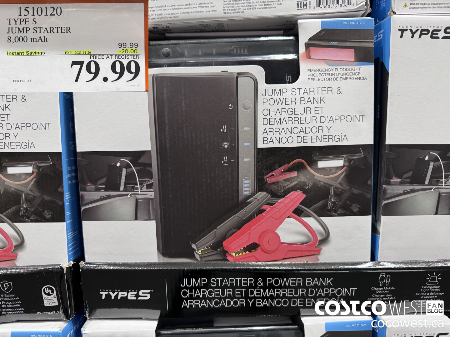 1510120 TYPE S JUMP STARTER 8,000 MAH ($20.00 INSTANT SAVINGS EXPIRES ON 2023-11-26) $79.99