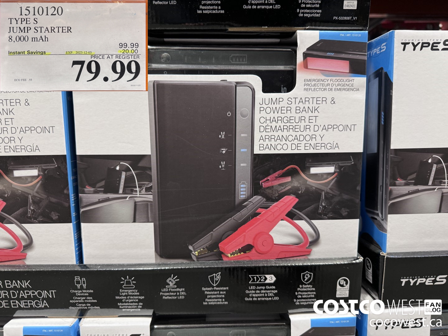 1510120 TYPE S JUMP STARTER 8,000 MAH ($20.00 INSTANT SAVINGS EXPIRES ON 2023-12-03) $79.99