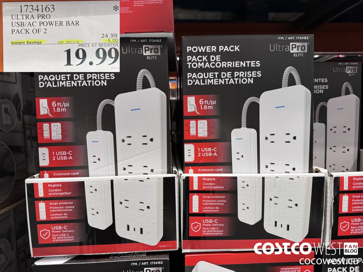 1734163 ULTRA PRO USB/AC POWER BAR PACK OF 2 ($5.00 INSTANT SAVINGS EXPIRES ON 2023-11-26) $19.99