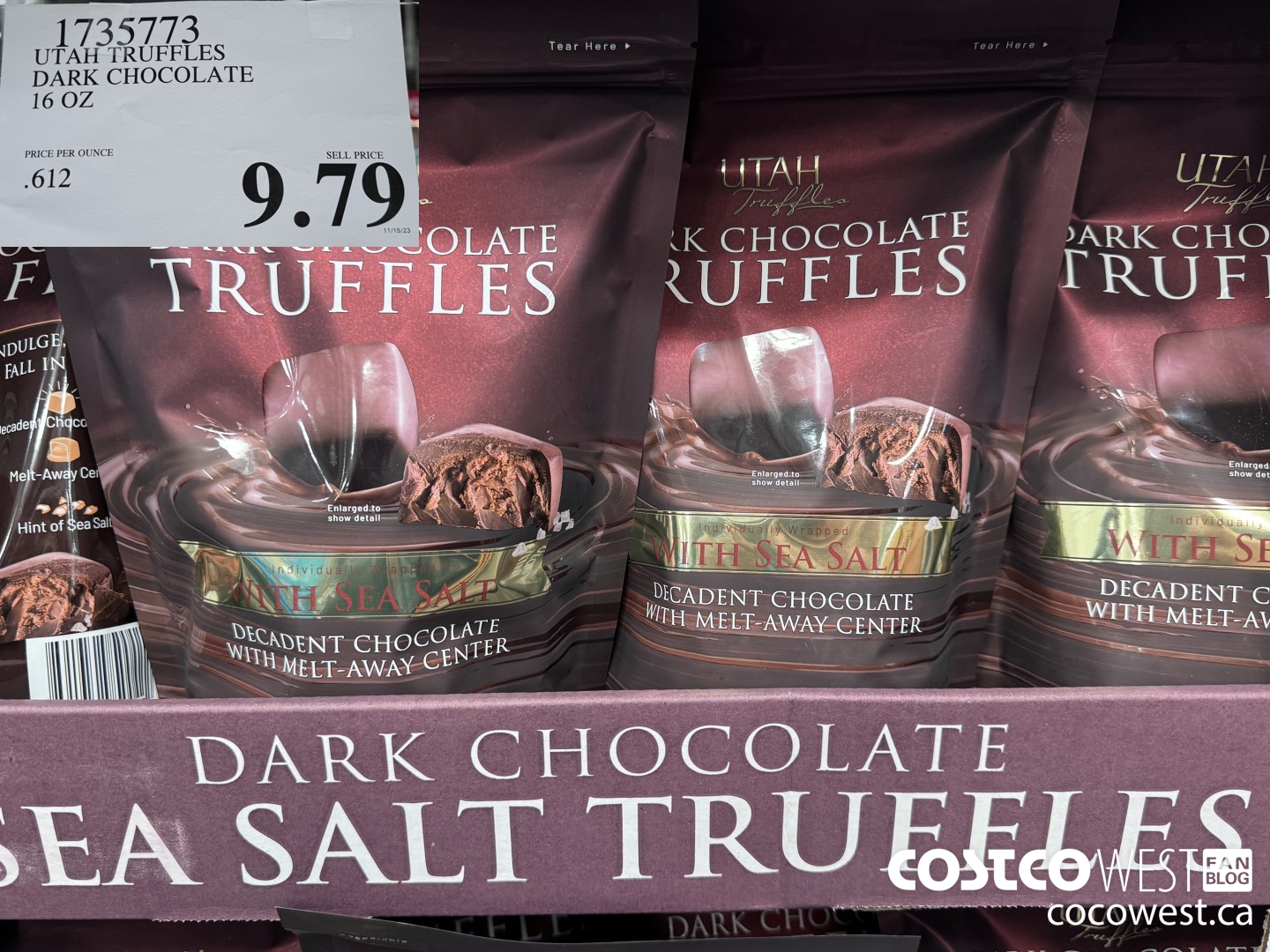 1735773 UTAH TRUFFLES DARK CHOCOLATE 16 OZ $9.79
