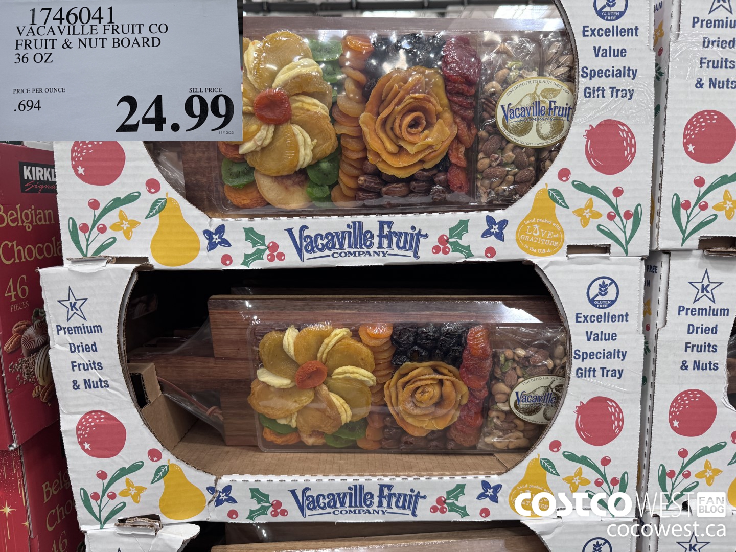 1746041 VACAVILLE FRUIT CO FRUIT & NUT BOARD 36 OZ $24.99