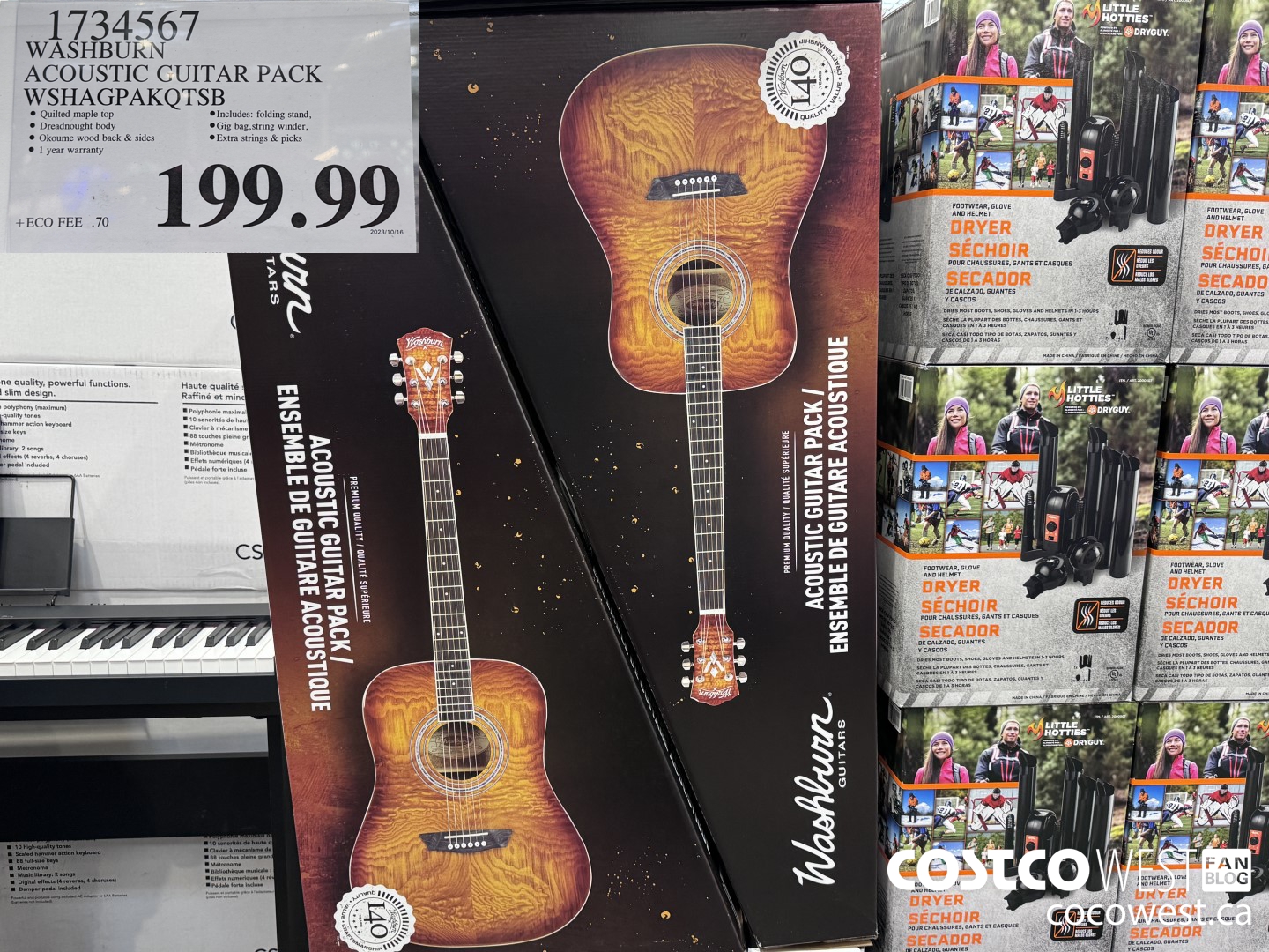 1734567 WASHBURN ACOUSTIC GUITAR PACK WSHAGPAKQTSB $199.99