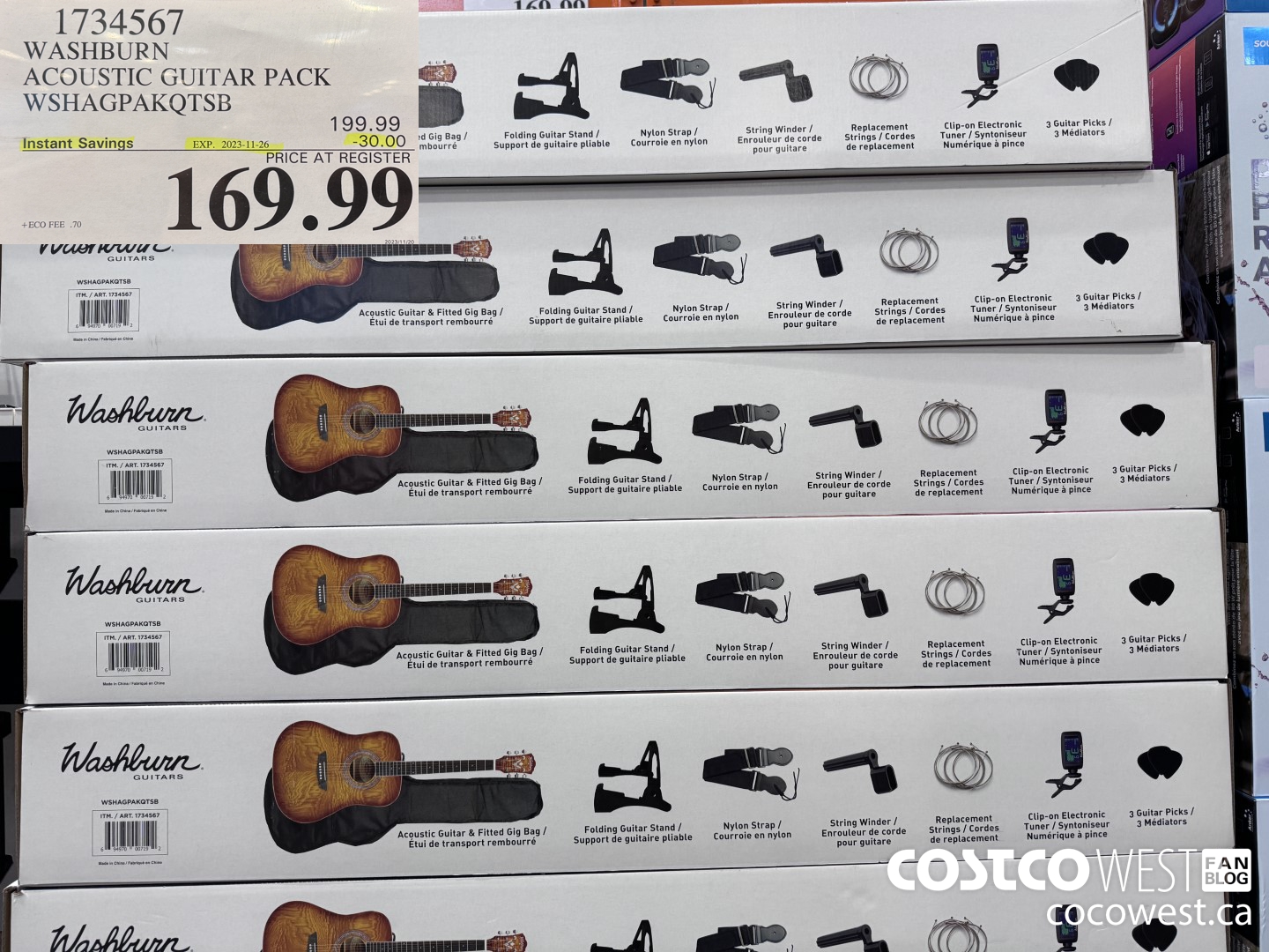 1734567 WASHBURN ACOUSTIC GUITAR PACK WSHAGPAKQTSB ($30.00 INSTANT SAVINGS EXPIRES ON 2023-11-26) $169.99