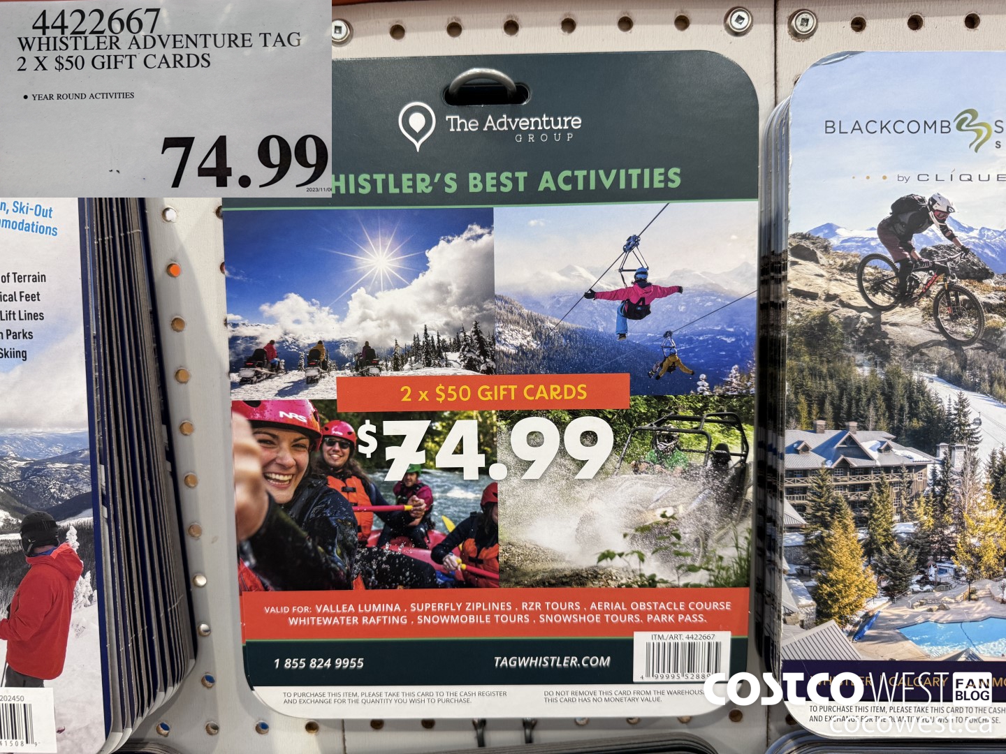 4422667 WHISTLER ADVENTURE TAG 2 X$50 GIFT CARDS $74.99