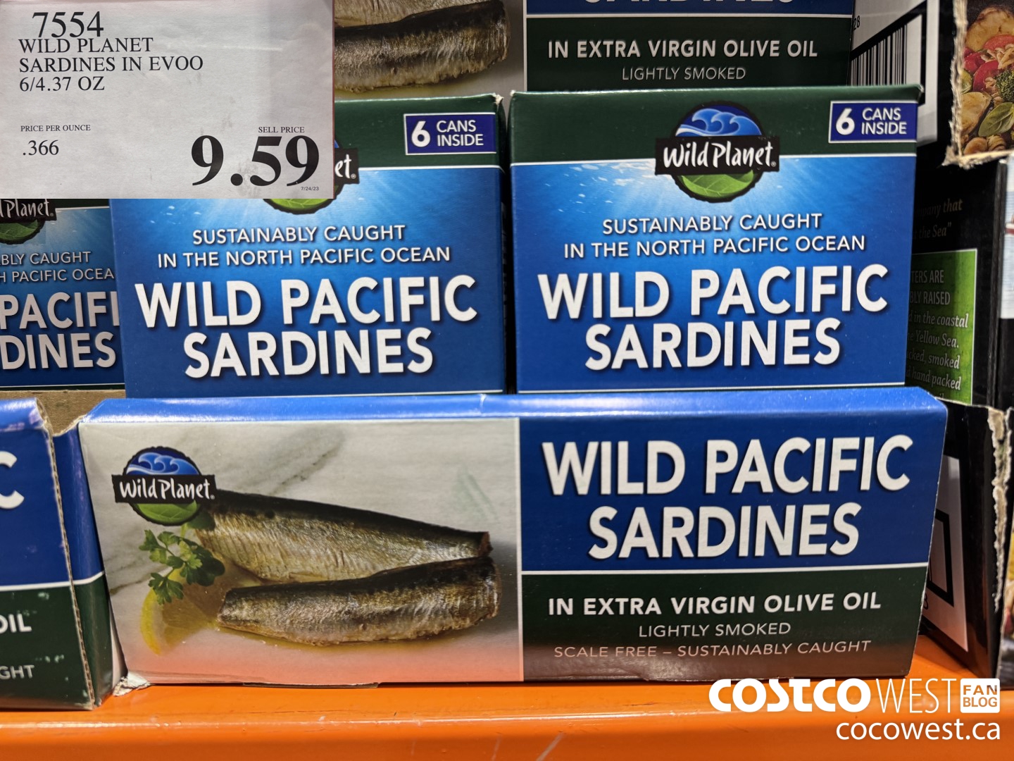 7554 WILD PLANET SARDINES IN EVOO 6/4.37 OZ $9.59