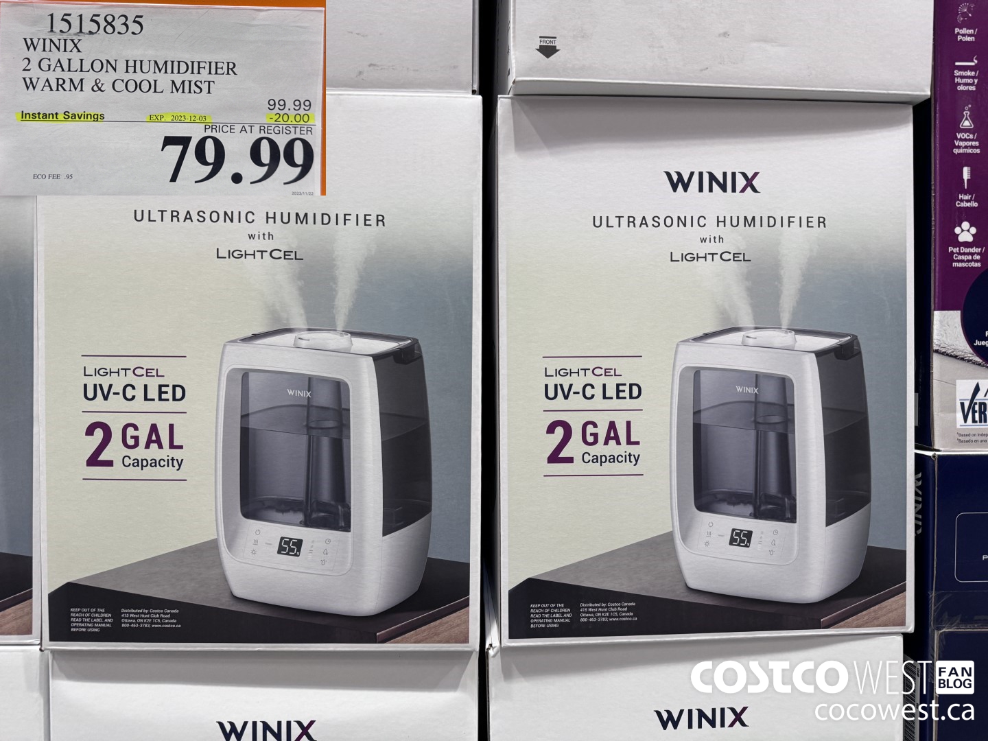 1515835 WINIX 7 GALLON HUMIDIFERIER WARM & COOL MIST  ($20.00 INSTANT SAVINGS EXPIRES ON 2023-12-03) $79.99