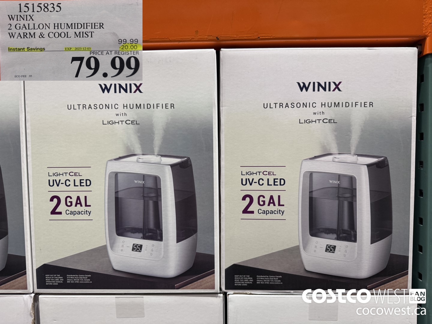 1515835 WINIX 7 GALLON HUMIDIFERIER WARM & COOL MIST  ($20.00 INSTANT SAVINGS EXPIRES ON 2023-12-03) $79.99