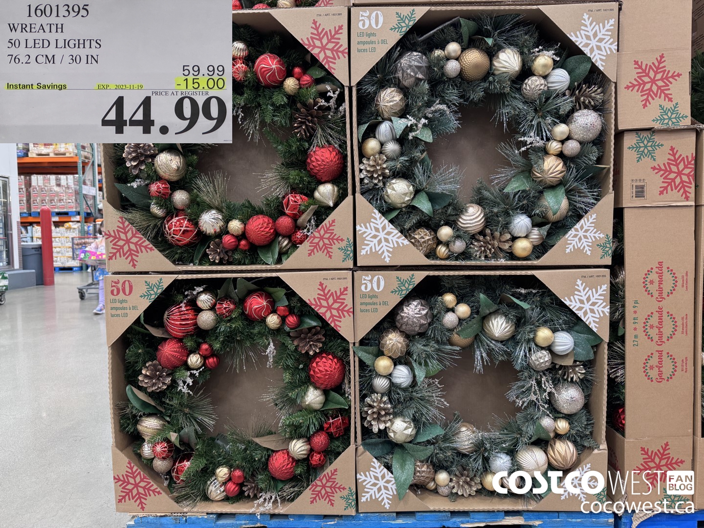 1601395 WREATH 50 LED LIGHTS 76.2 CM / 30 IN ($15.00 INSTANT SAVINGS EXPIRES ON 2023-11-19) $44.99
