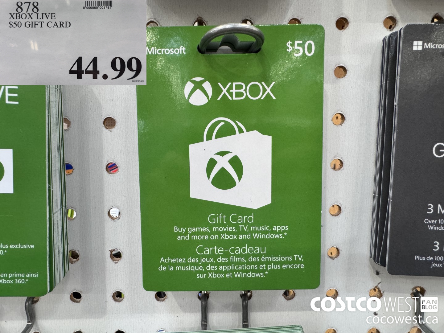 878 XBOX LIVE $50 GIFT CARD $44.99