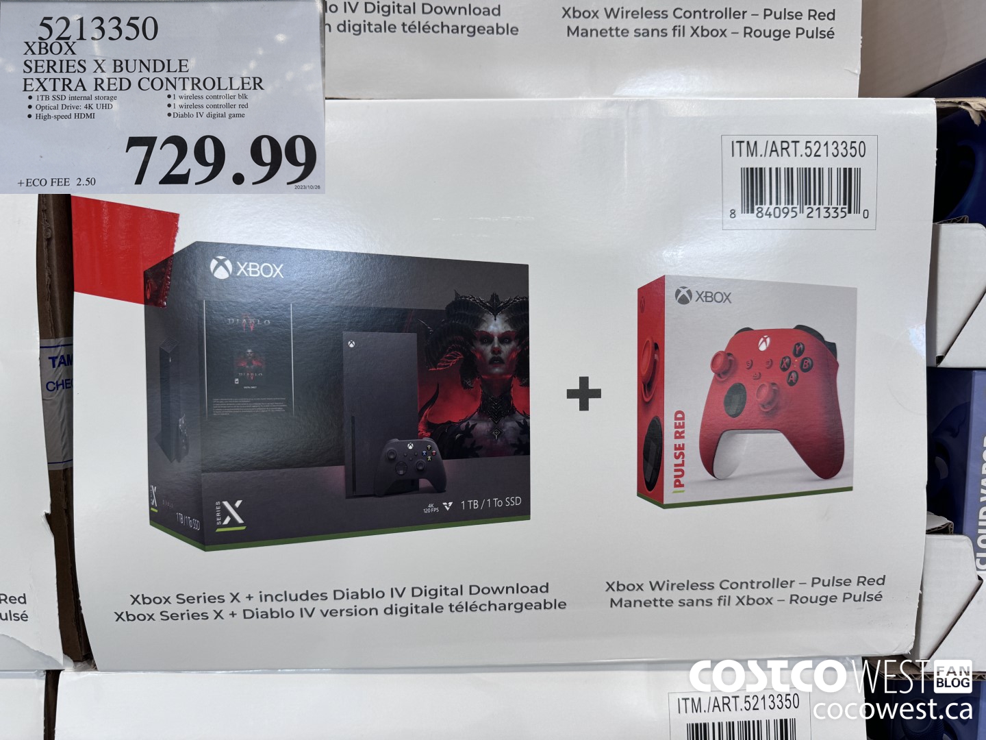 5213350 XBOX SERIES X CONSOLE EXTRA RED CONTROLLER $729.99