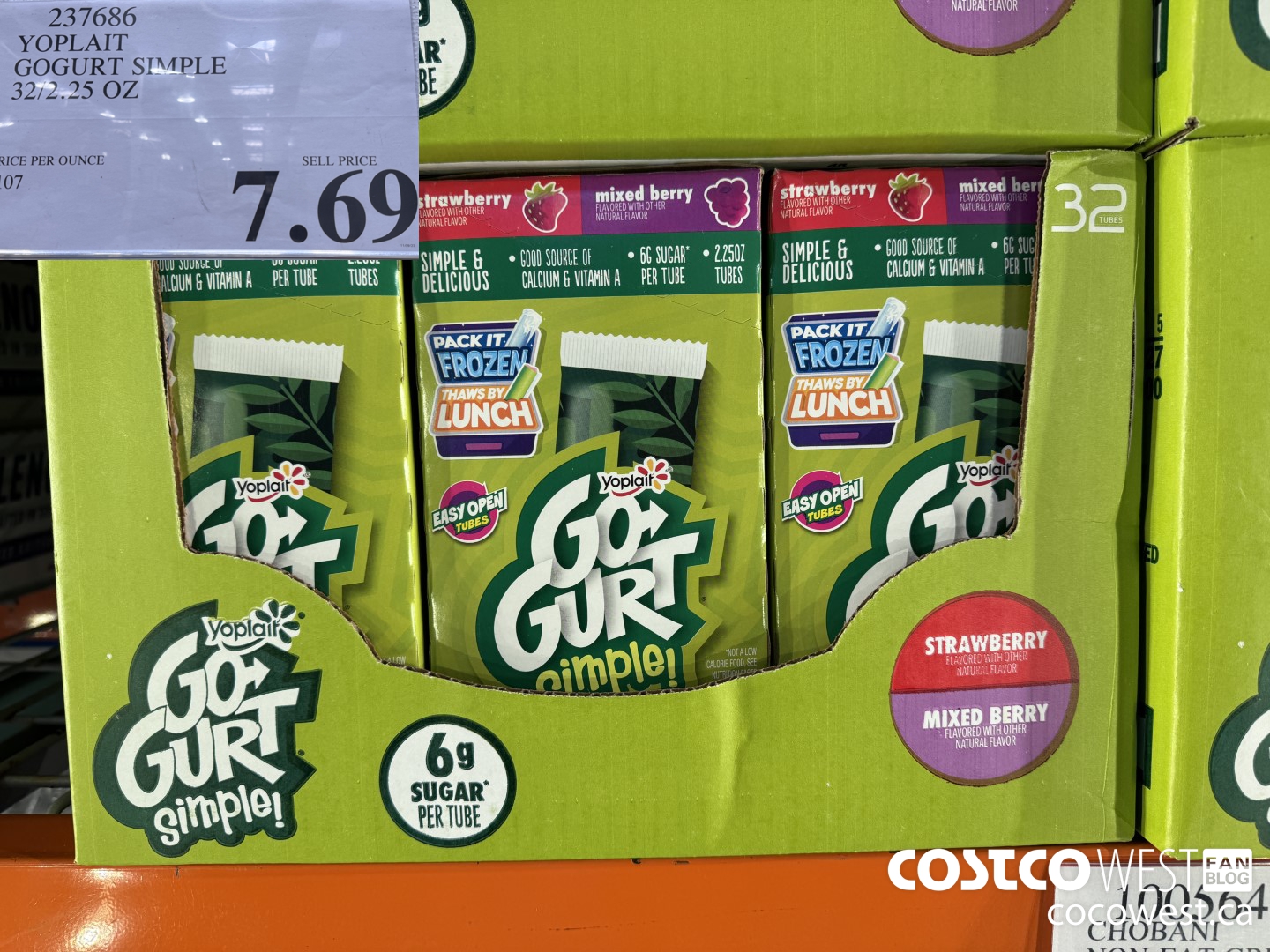 237686 YOPLAIT GOGURT SIMPLE 32/2.25 OZ $7.69