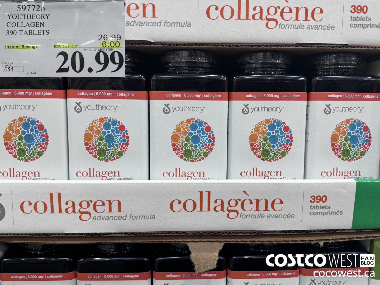 597726 YOUTHEORY COLLAGEN 390 TABLETS ($6.00 INSTANT SAVINGS EXPIRES ON 2023-12-17) $20.99