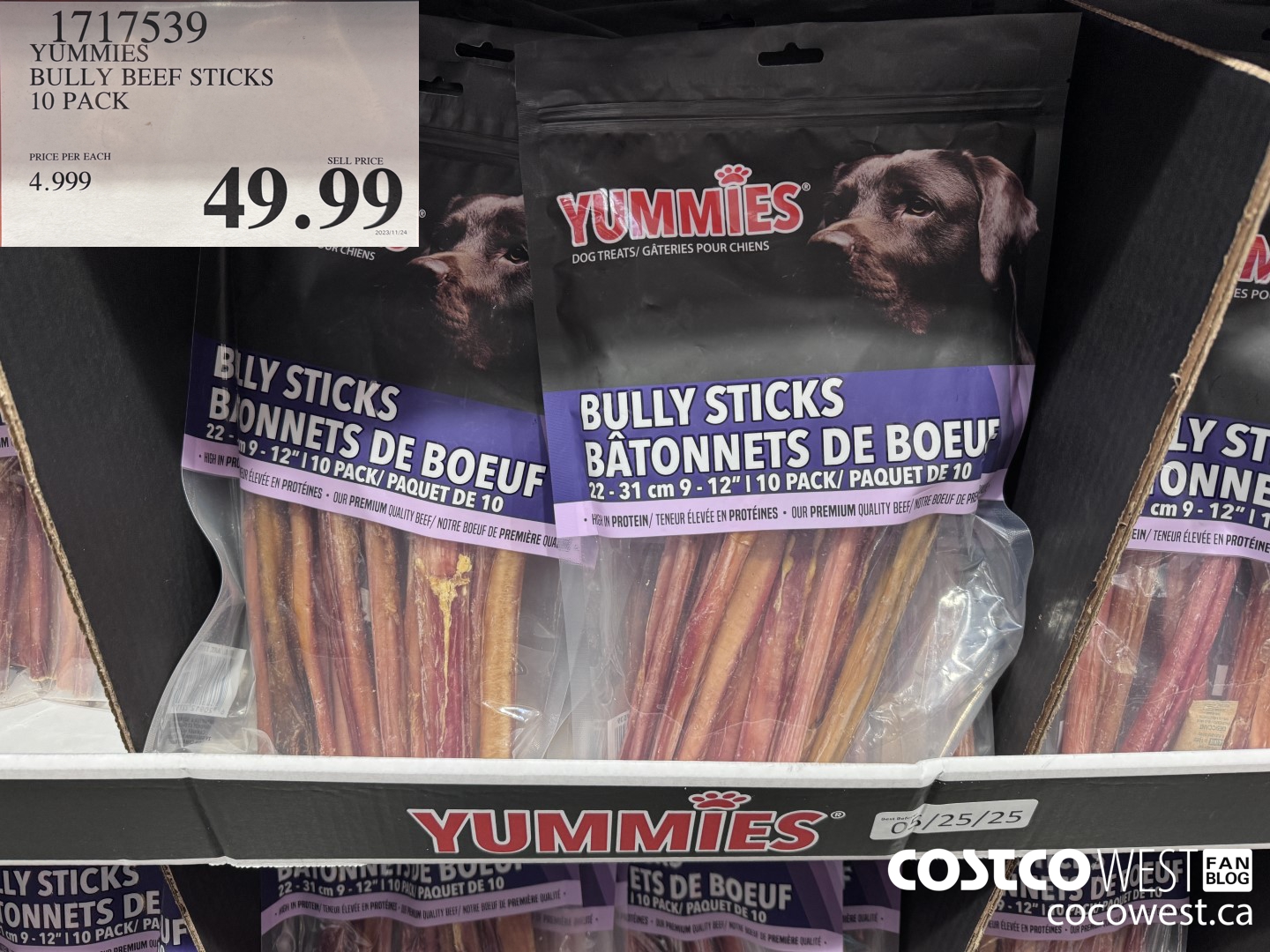 1717539 YUMMIES BULLY BEEF STICKS 10 PACK $49.99