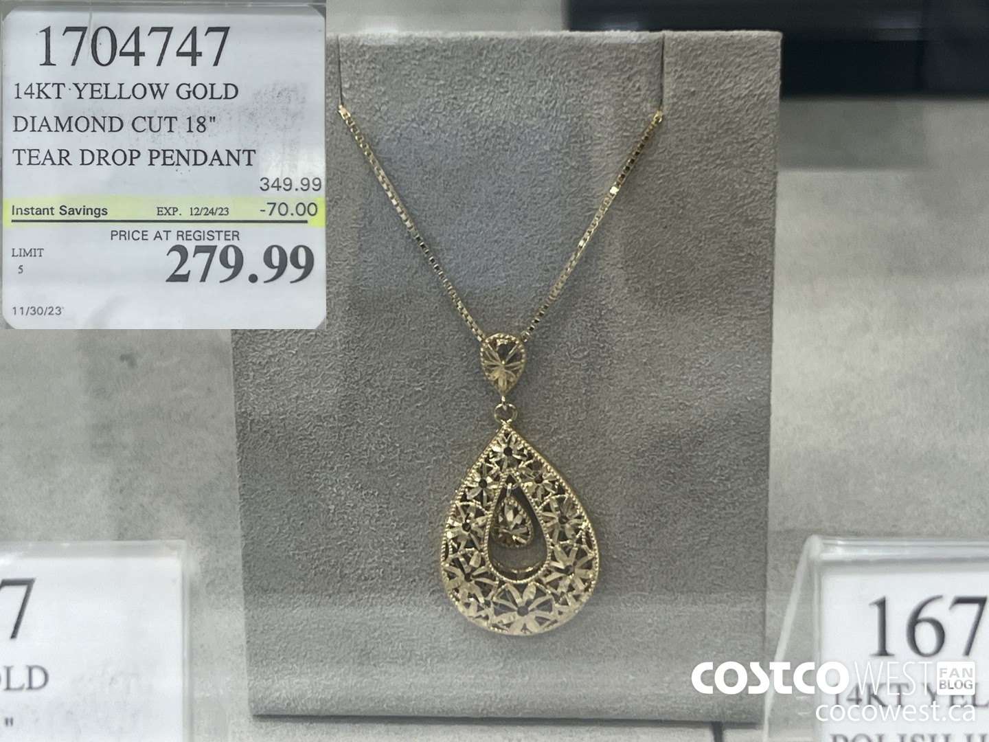 1704747 14KT YELLOW GOLD DIAMOND CUT 18