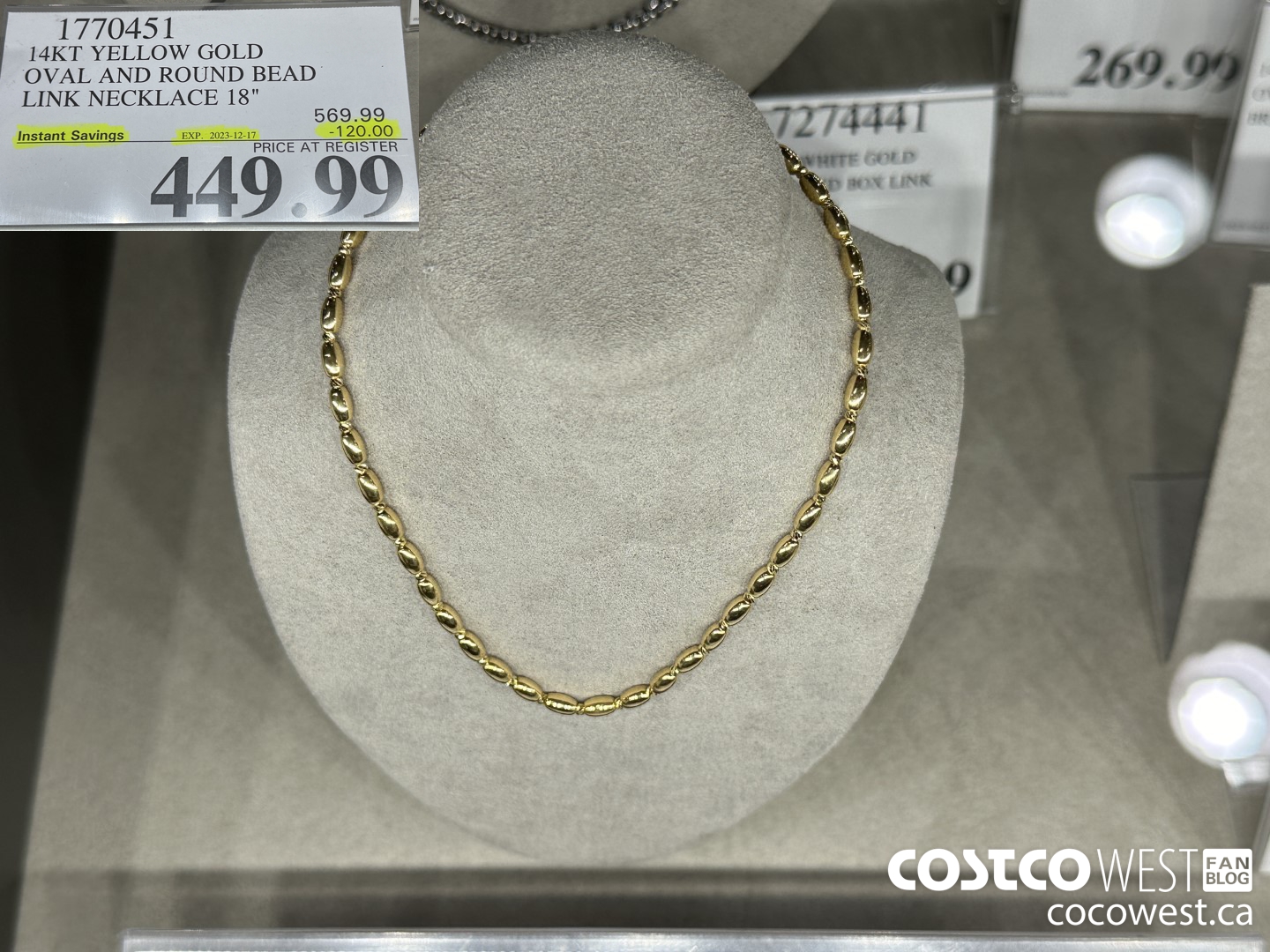 1770451 14KT YELLOW GOLD OVAL AND ROUND BEAD LINK NECKLACE 18