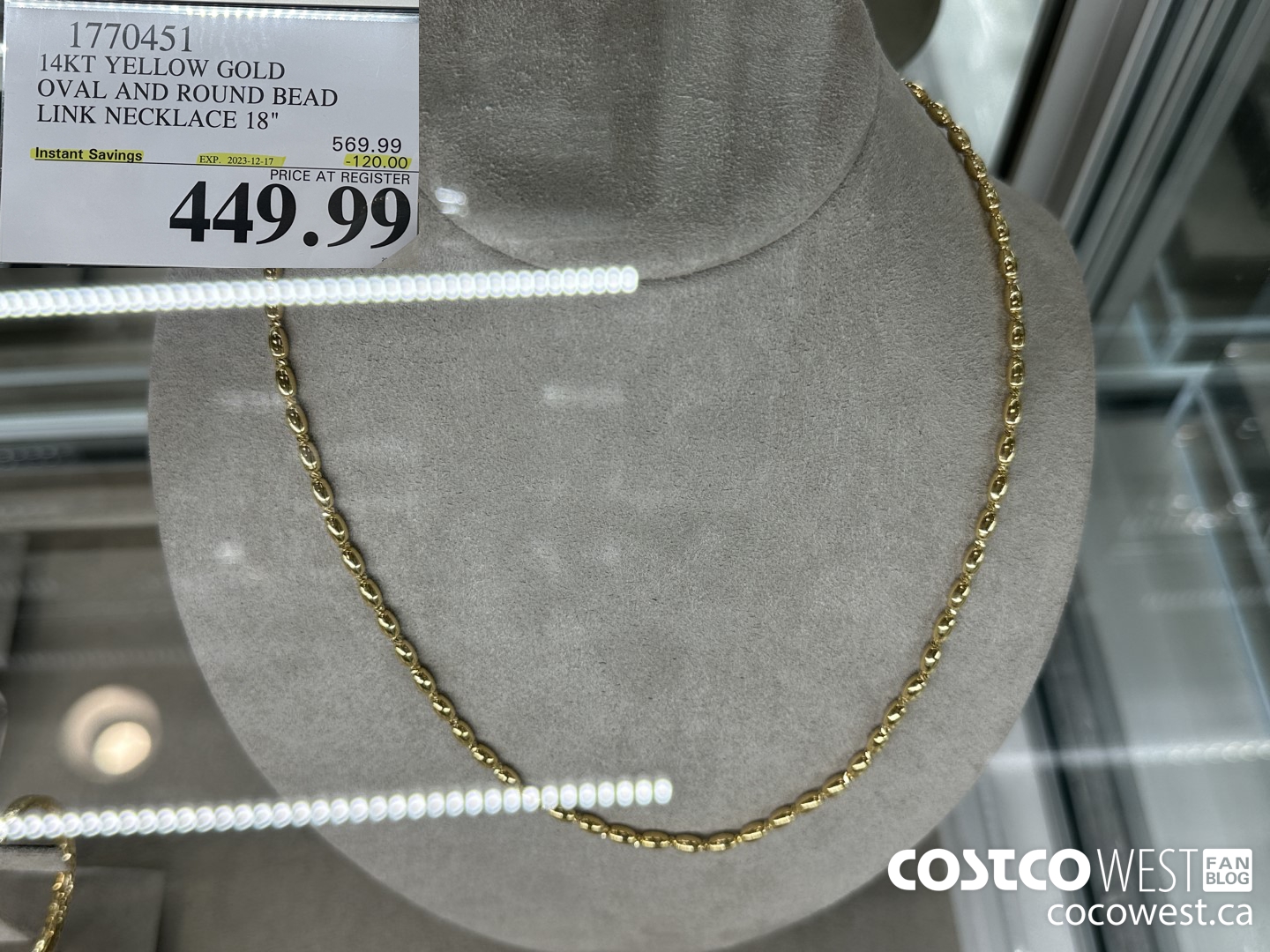 1770451 14KT YELLOW GOLD OVAL AND ROUND BEAD LINK NECKLACE 18