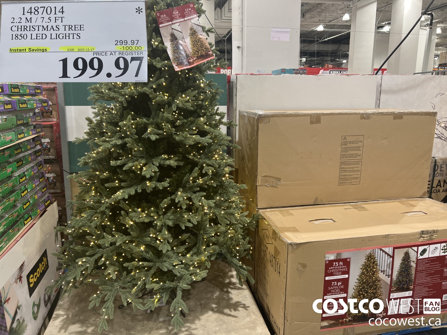 1487014 2.2M / 7.5FT CHRISTMAS TREE 1850 LED LIGHTS ($100.00 INSTANT SAVINGS EXPIRES ON 2023-12-17) $199.97