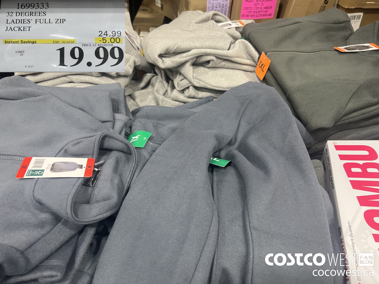 1699333 32 DEGREES LADIES' FULL ZIP JACKET ($5.00 INSTANT SAVINGS EXPIRES ON 2024-01-14) $19.99