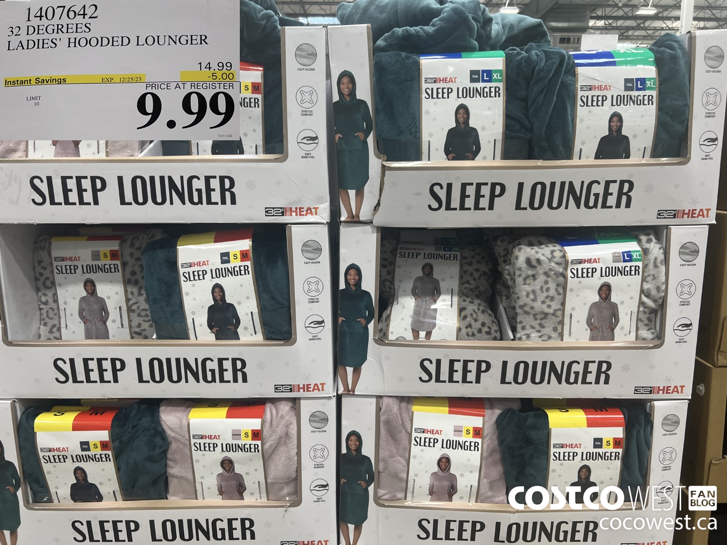 1407642 32 DEGREES LADIES' HOODED LOUNGER ($5.00 INSTANT SAVINGS EXPIRES ON 2023-12-25) $9.99