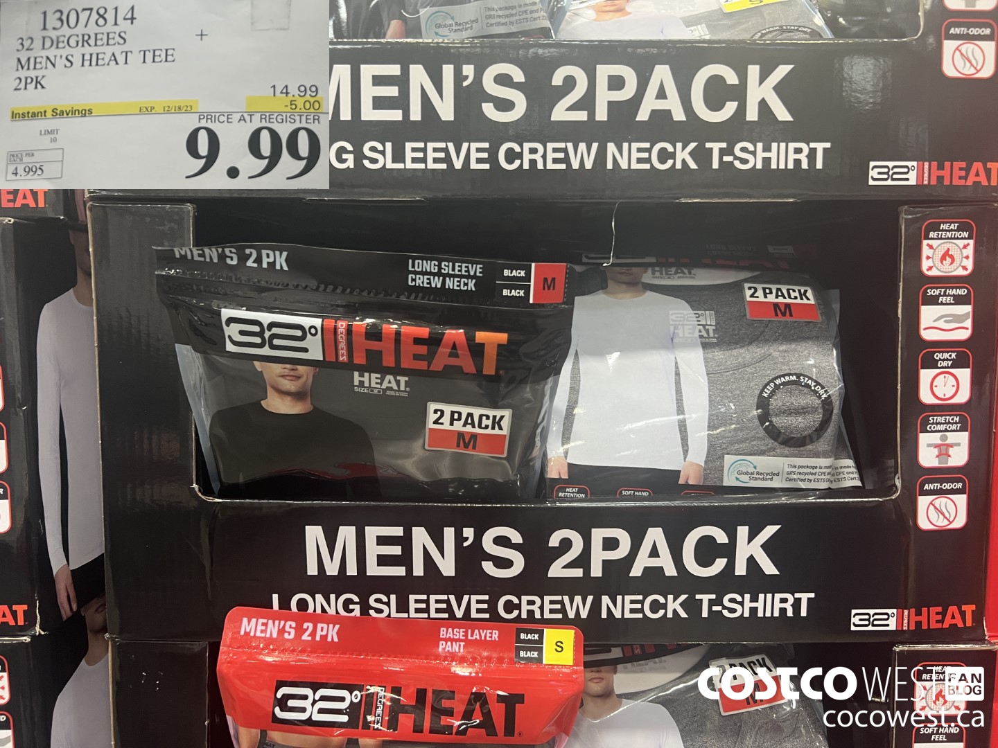 1307814 32 DEGREES MEN'S HEAT TEE 2 PK  ($5.00 INSTANT SAVINGS EXPIRES ON 2023-12-18) $9.99