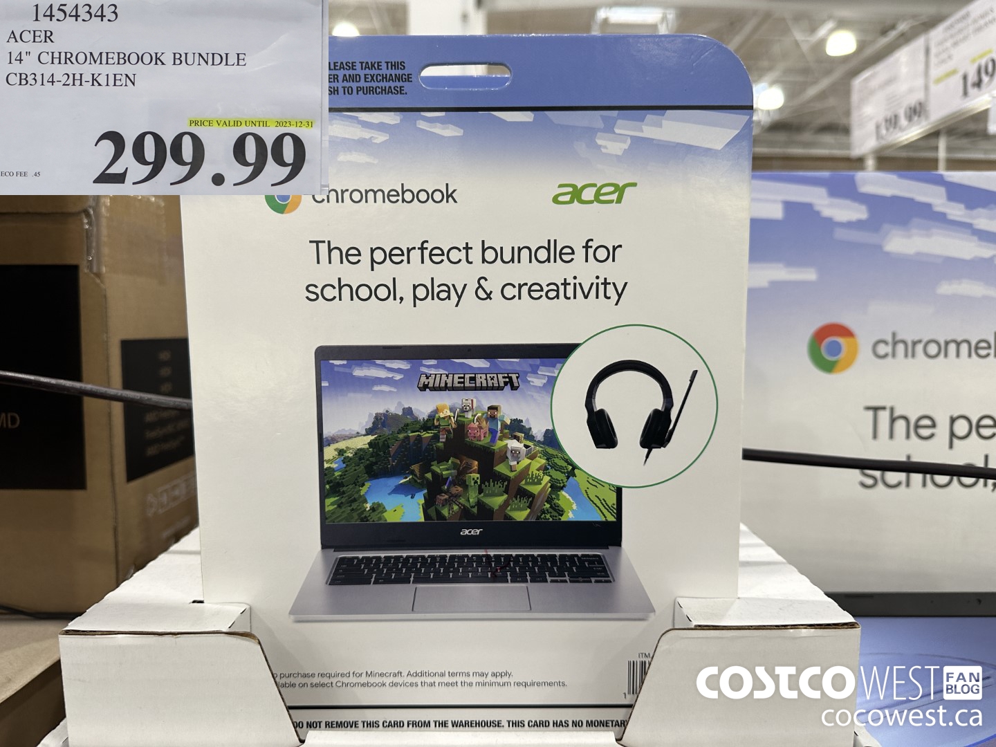 1454343 ACER 14-IN CHROMEBOOK CB314-2H-K1EN (EXPIRES ON 2023-12-31) $299.99