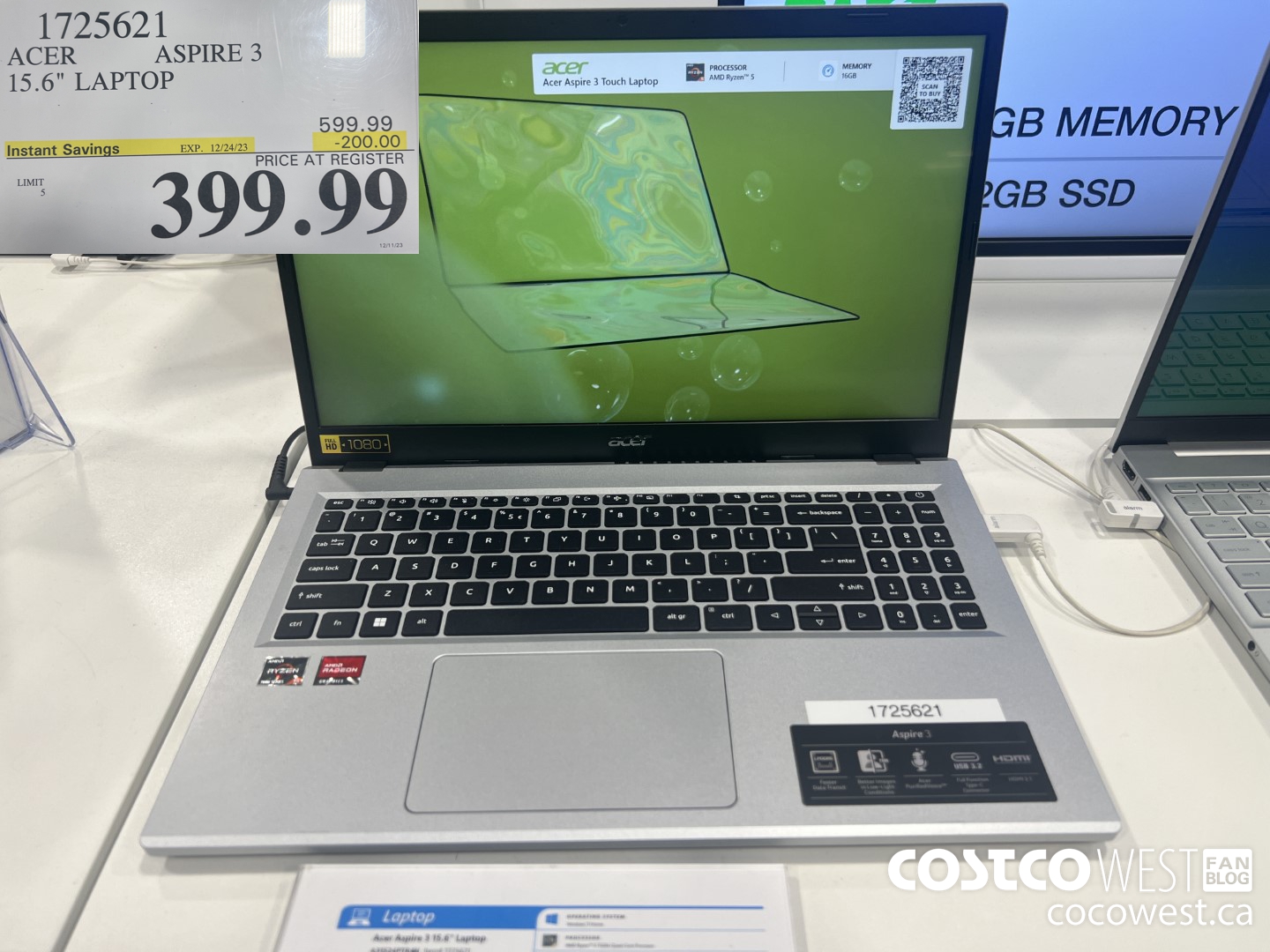 1725621 ACER ASPIRE 3 15.6