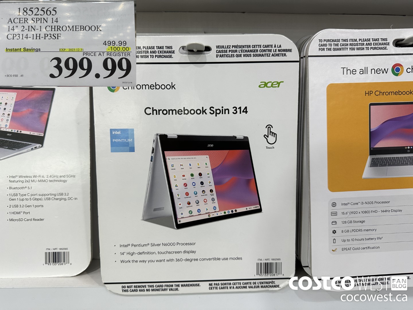 1852565 ACER SPIN 14 14-IN CHROMEBOOK CP314-1H-P3SF ($100.00 INSTANT SAVINGS EXPIRES ON 2023-12-31) $399.99