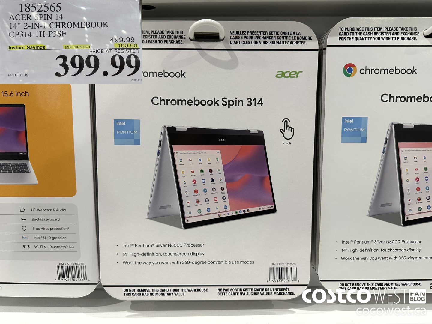 1852565 ACER SPIN 14 14-IN CHROMEBOOK CP314-1H-P3SF ($100.00 INSTANT SAVINGS EXPIRES ON 2023-12-31) $399.99