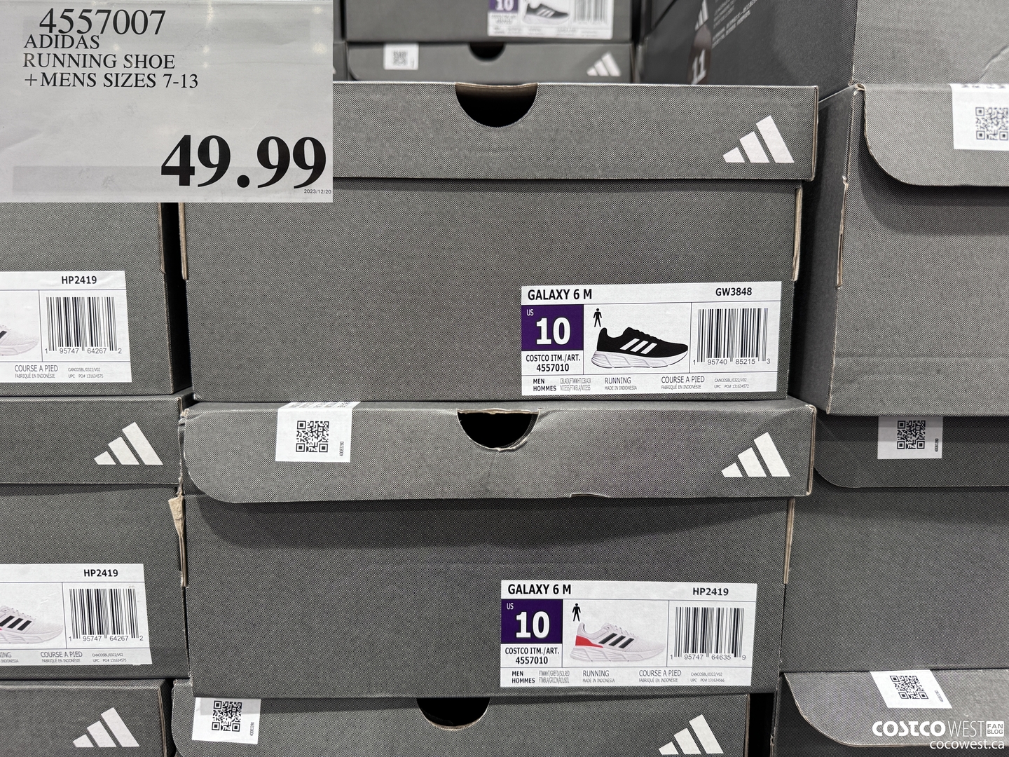 4557007 ADIDAS RUNNING SHOE MENS SIZES 7-13  $49.99