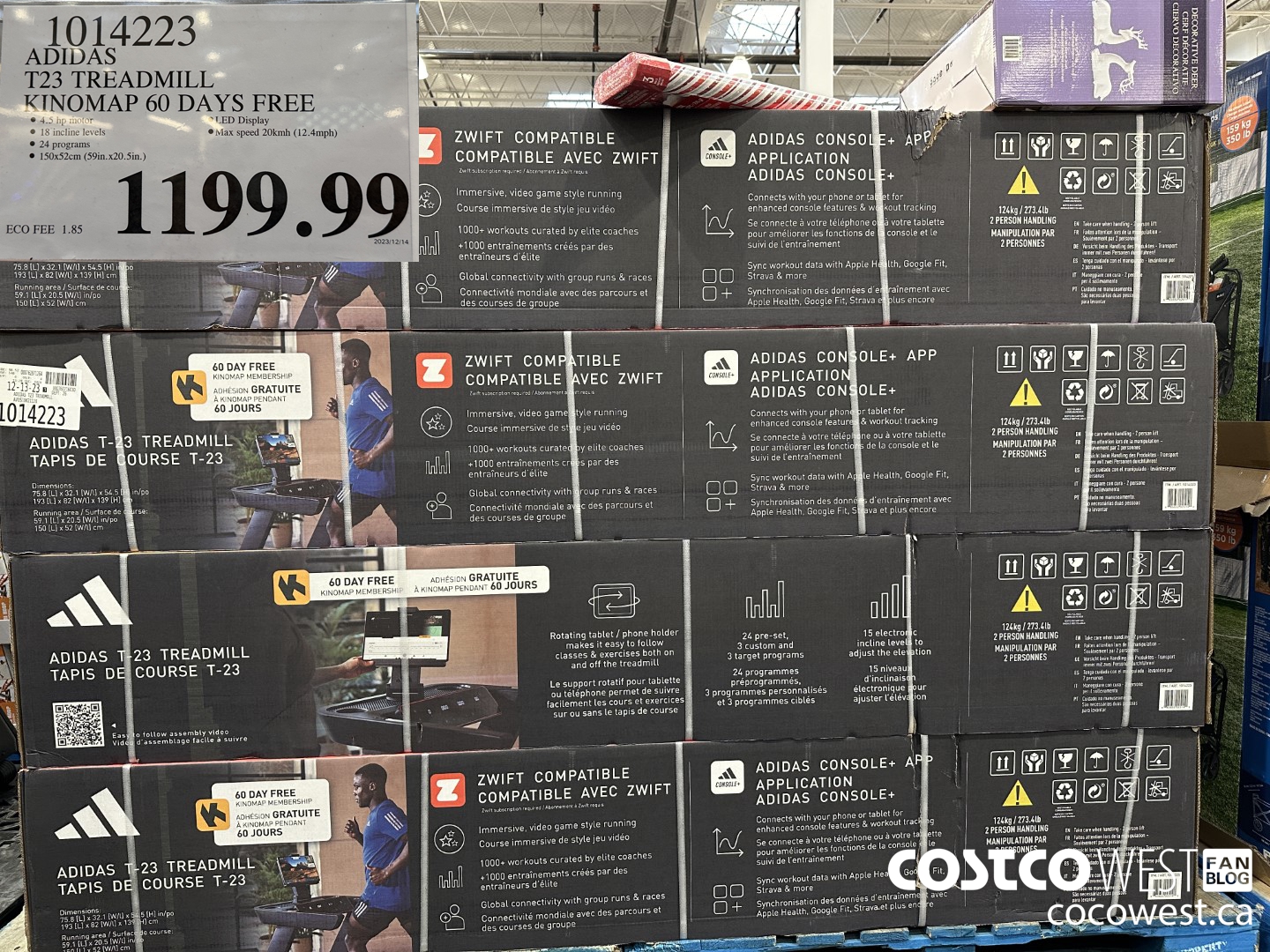 1014223 ADIDAS T23 TREADMILL KINOMAP 60 DAYS FREE $1199.99