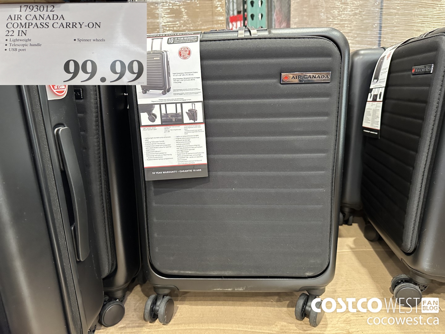 1793012 AIR CANADA COMPASS CARRY-ON 22 IN $99.99