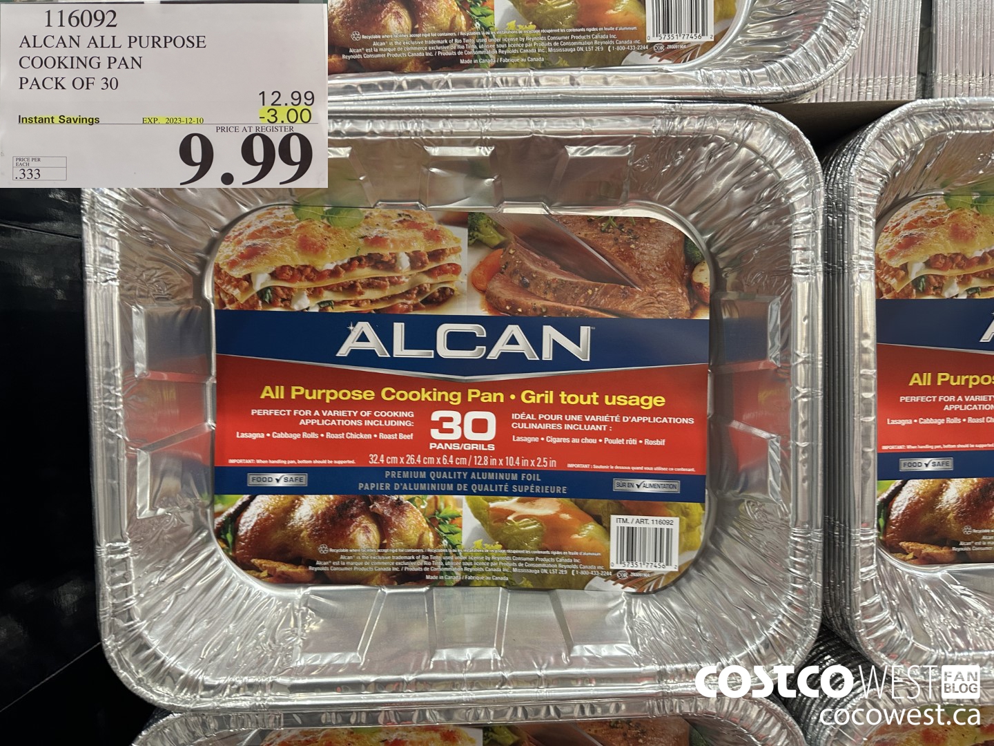 116092 ALCAN ALL PURPOSE COOKING PAN pack of 30 ($3.00 INSTANT SAVINGS EXPIRES ON 2023-12-10) $9.99