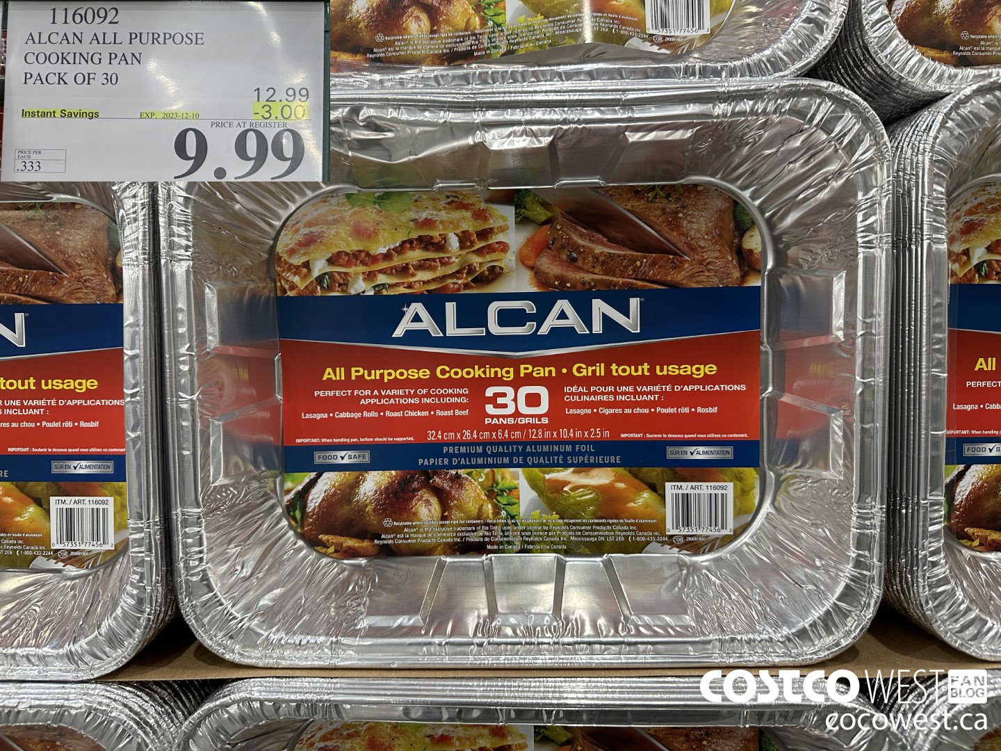116092 ALCAN ALL PURPOSE COOKING PAN pack of 30 ($3.00 INSTANT SAVINGS EXPIRES ON 2023-12-10) $9.99