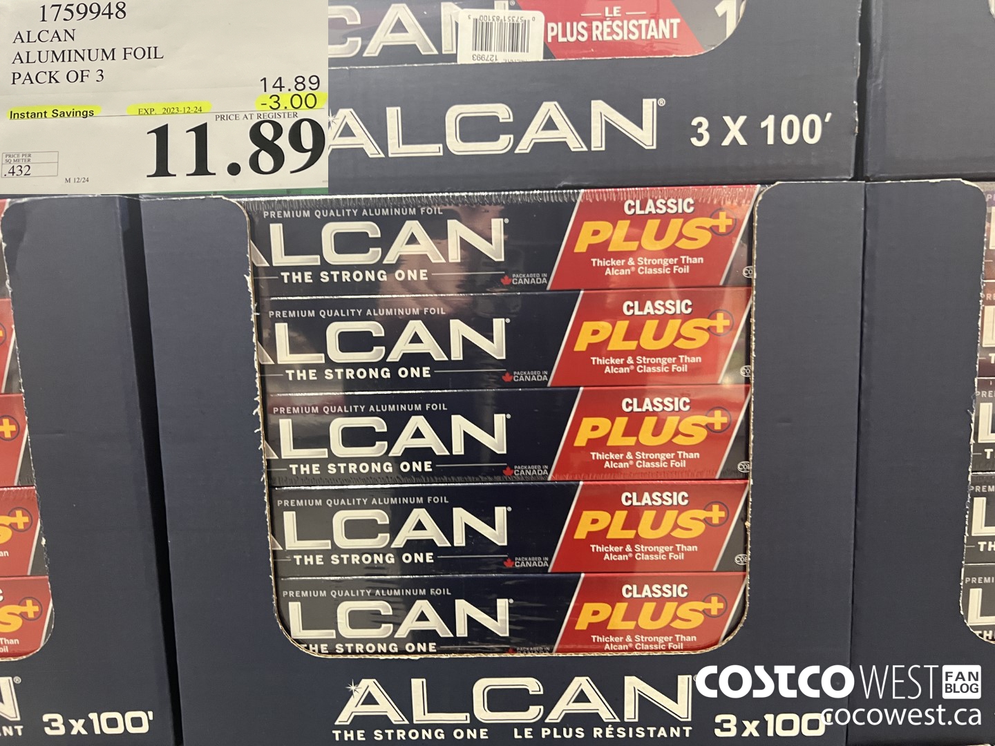 1759948 ALCAN ALUMINUM FOIL PACK OF 3 ($3.00 INSTANT SAVINGS EXPIRES ON 2023-12-24) $11.89