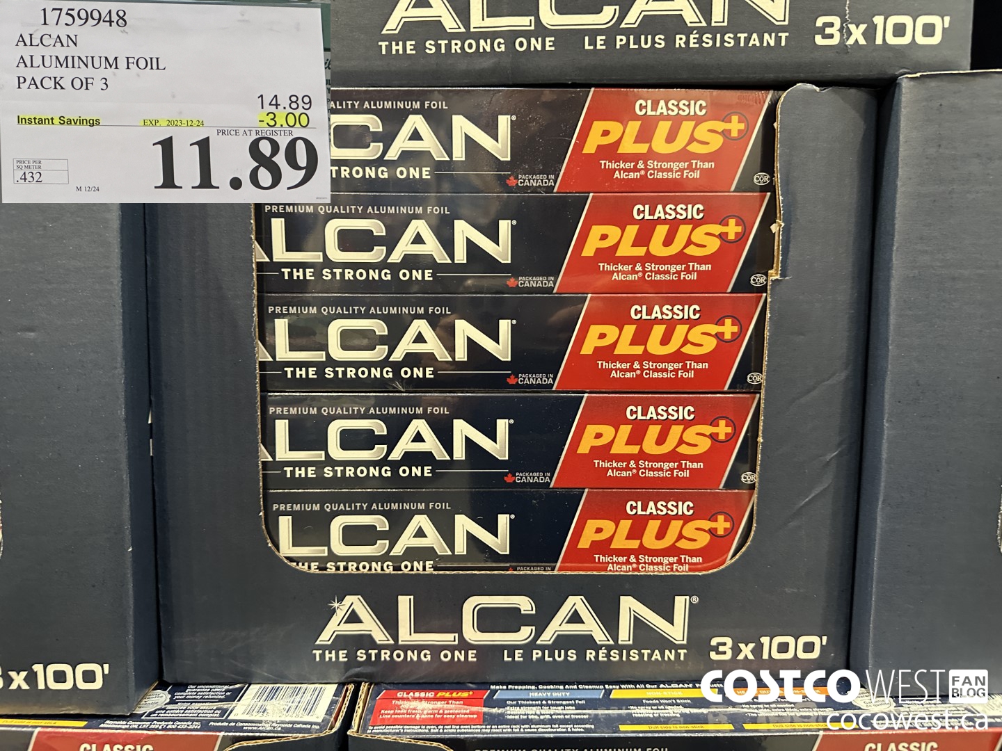 1759948 ALCAN ALUMINUM FOIL PACK OF 3 ($3.00 INSTANT SAVINGS EXPIRES ON 2023-12-24) $11.89