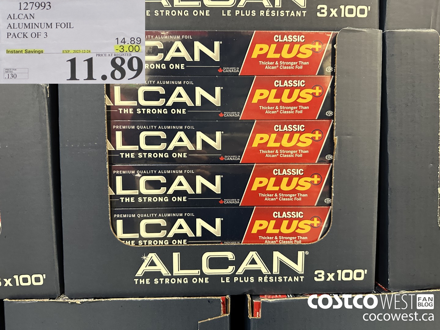 127993 ALCAN ALUMINUM FOIL PACK OF 3 ($3.00 INSTANT SAVINGS EXPIRES ON 2023-12-24) $11.89