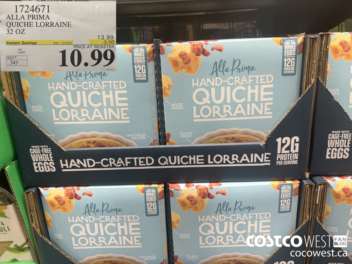 1724671 ALLA PRIMA QUICHE LORRAINE 32 OZ ($3.00 INSTANT SAVINGS EXPIRES ON 2023-12-24) $10.99
