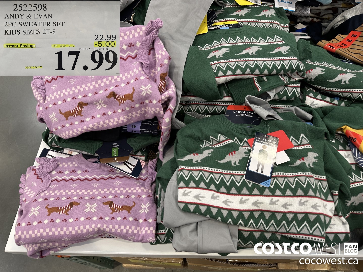 2522598 ANDY & EVAN 2PC SWEATER SET KIDS SIZES 2T-8 ($5.00 INSTANT SAVINGS EXPIRES ON 2023-12-17) $17.99