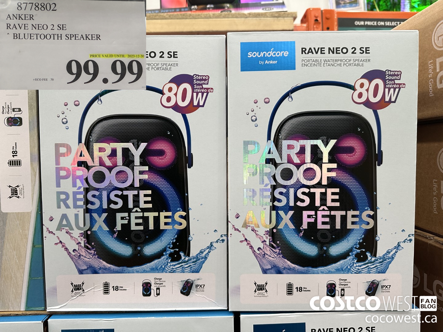 8778802 ANKER RAVE NEO 2 SE BLUETOOTH SPEAKER (EXPIRES ON 2023-12-30) $99.99